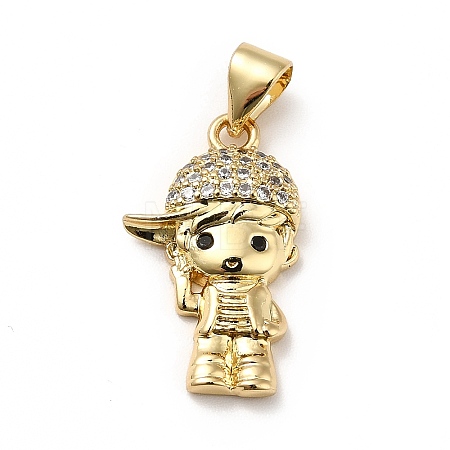 Brass Micro Pave Cubic Zirconia Pendants KK-H433-13A-G-1