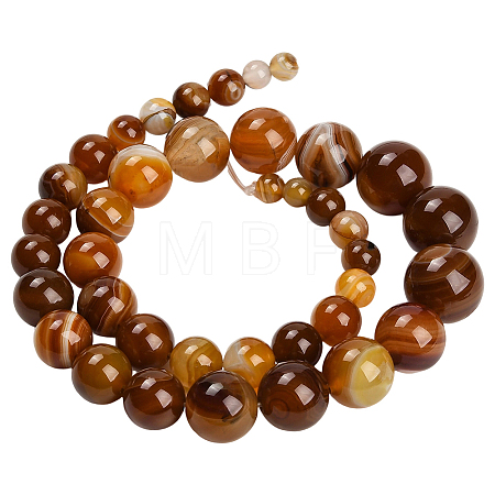 1 Strand  Natural Banded Agate Graduated Beads Strands G-PA0002-04C-1