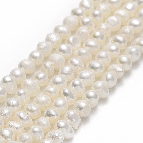 Natural Cultured Freshwater Pearl Beads Strands PEAR-F018-04C-01-1