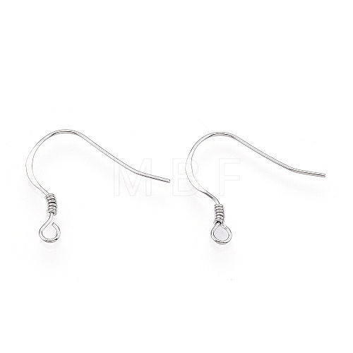 Anti-Tarnish Rhodium Plated 925 Sterling Silver French Hooks with Coil STER-T007-119P-1