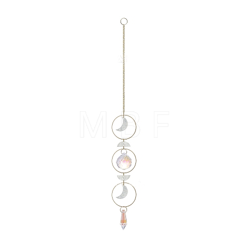 Shell Moon Hanging Ornaments HJEW-P016-01G-A-1