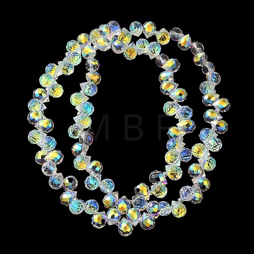 Electroplate Glass Beads Strands EGLA-D030-17T-1