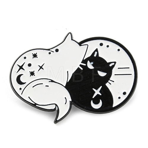 Cartoon Cat & Mirror Enamel Pins JEWB-Q033-02C-1