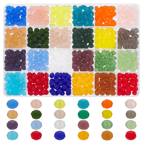   720Pcs 24 Colors Transparent Glass Beads EGLA-PH0001-38-1