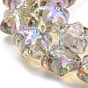 Half Rainbow Plated Electroplate Transparent Glass Beads Strands EGLA-G037-07A-HR03-3