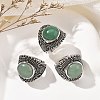 Natural Green Aventurine Adjustable Rings RJEW-I108-03AS-05-1