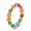 Dyed Natural Freshwater Shell Beads Finger Rings RJEW-JR01051-01-5