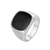 Square Titanium Steel Enamel Finger Rings for Men FS-WG78CFC-02-2