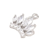 Brass Micro Pave Clear Cubic Zirconia Pendants KK-D225-07P-2