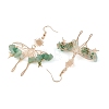 Natural Green Aventurine Chips Dangle Earrings EJEW-S214-01F-2