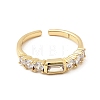 Brass with Cubic Zirconia Cuff Rings for Women RJEW-B160-07A-G-4