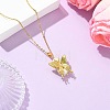 Brass Micro Pave Cubic Zirconia and Natural Pearl Butterfly Pendant 304 Stainless Steel Cable Chain Necklaces for Women NJEW-JN06182-1