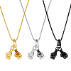 FIBLOOM 3Pcs 3 Colors Titanium Steel Boxing Glove Pendant Necklaces Set with Box Chains for Men NJEW-FI0001-25-1