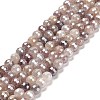 Electroplated Natural Quartz Round Beads Strands G-L598-A06-02-1