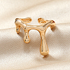 Elegant Geometric Cutout Alloy Cuff Rings with Liquid Rotation Effect YM2798-1-1