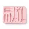 DIY Rabbit Head & Tipped Crayon Food Grade Silicone Molds DIY-B057-03-2