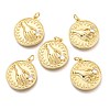 Brass Micro Pave Clear Cubic Zirconia Pendants ZIRC-O036-58G-1