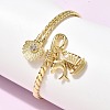 Brass Micro Pave Clear Cubic Zirconia Cuff Bangles BJEW-F526-04G-1
