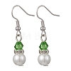 Round Glass Pearl & Glass Beads Dangle Earrings EJEW-JE06718-3
