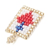 Glass Seed Beaded Pendants PALLOY-MZ01228-01-4