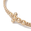 Brass Beaded Braided Bead Bracelets BJEW-JB12817-01-3
