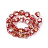 Handmade Gold & Silver Foil Glass Beads FOIL-Q003-01G-2