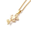 Cubic Zirconia Flower of Life Pendant Necklace & Diamond Stud Earrings SJEW-M099-01G-5