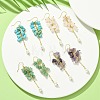 4Pairs 4 Styles Natural & Synthetic Mixed Gemstone Chips & Shell Pearl Dangle Earrings EJEW-TA00273-4