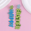 Easter Acrylic Glitter Powder Dangle Stud Earrings FS-WG58748-17-1