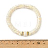 Potato Natural Pearl & Electroplated Shell Pearl Heishi Beads Stretch Bracelets BJEW-JB14158-4
