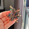 Maple Leaf Alloy Rhinestone Brooches PW-WG48F57-01-3