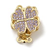 Brass Micro Pave Cubic Zirconia Box Clasps KK-U037-23G-01-1