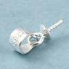 Rhodium Plated 925 Sterling Silver Cup Pearl Bail Pin Pendants STER-P008-03-3