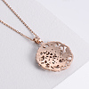 316 Surgical Stainless Steel Hollow Flower Pendant Necklaces for Women PY9178-5