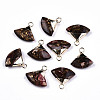 Fan Assembled Synthetic Bronzite and Regalite/Imperial Jasper Pendants G-N330-024-D05-1