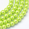 Baking Painted Pearlized Glass Pearl Round Bead Strands X-HY-Q003-4mm-66-1