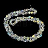 AB Color Plated Electroplate Transparent Glass Beads Strands EGLA-G037-04A-AB01-3