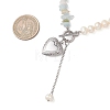 Natural Morganite Chip with Potato Natural Pearl Beaded Necklaces NJEW-JN05894-02-3