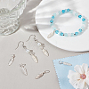 5Pcs 925 Sterling Silver Feather Charms with Jump Rings with 1Pc Double Sided Suede Fabric Silver Polishing Cloth FIND-BBC0015-94-4