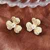 Brass Micro Pave Cubic Zirconia Stud Earrings EJEW-G471-51G-1