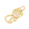 Brass Micro Pave Clear Cubic Zirconia Pendants KK-H273-48G-01-2