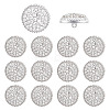 14Pcs 1-Hole Alloy Glass Shank Buttons BUTT-MA0001-16C-S-1