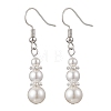 Round Shell Pearl Beaded Necklace & Bracelet & Dangle Earring Sets SJEW-JS01337-3