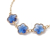 Alloy Glass Flower Beads Link Bracelets BJEW-JB13259-4