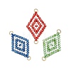 Glass Seed Beads Connector Charms PALLOY-MZ01416-1