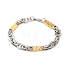 304 Stainless Steel Byzantine Chain Bracelets BJEW-B078-115GP-1