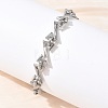 Hammered 304 Stainless Steel Link Chain Bracelets for Women BJEW-D466-07P-1