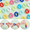   1000Pcs 10 Colors Opaque Acrylic Linking Rings OACR-PH0001-91-4