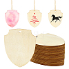Shield Shape Unfinished Wood Board WOOD-WH0062-57-1