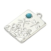 304 Stainless Steel with Dyed Synthetic Turquoise Pendants STAS-G374-05S-05-2